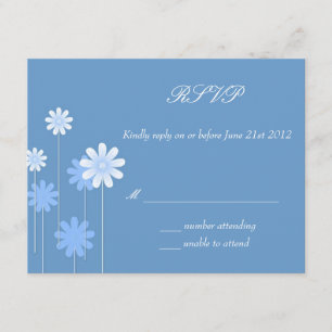 RSVP - Blue Daisy Wedding Response Card