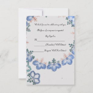 RSVP  Blue Japanese Antique Imari Wedding Card