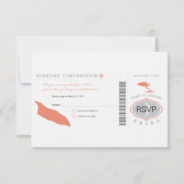 RSVP Boarding Pass to Aruba (Front)