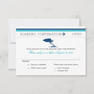 RSVP Boarding Pass TO Aruba Card