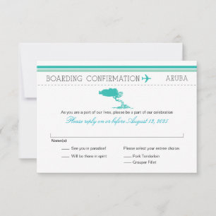 RSVP Boarding Pass TO Aruba Card