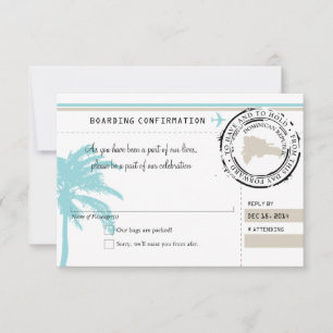 RSVP Boarding Pass TO Dominican Republic Card