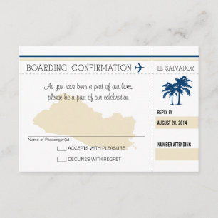 RSVP Boarding Pass TO El Salvador Invitation