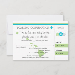 RSVP Boarding Pass TO Hawaii Card