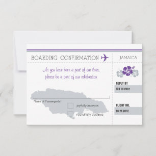 RSVP Boarding Pass TO JAMAICA Card
