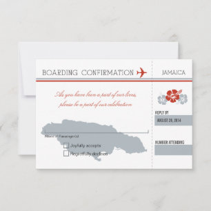 RSVP Boarding Pass TO JAMAICA Card
