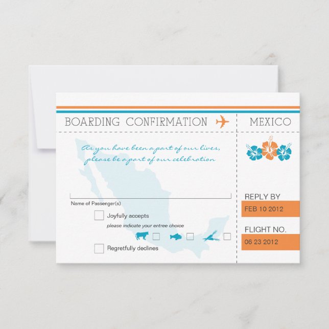 RSVP Boarding Pass TO MEXICO (Front)