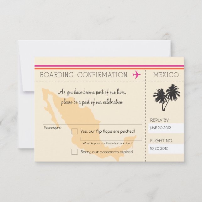 RSVP Boarding Pass TO Mexico (Front)