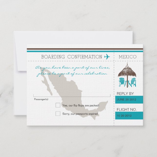 RSVP Boarding Pass TO Mexico (Front)