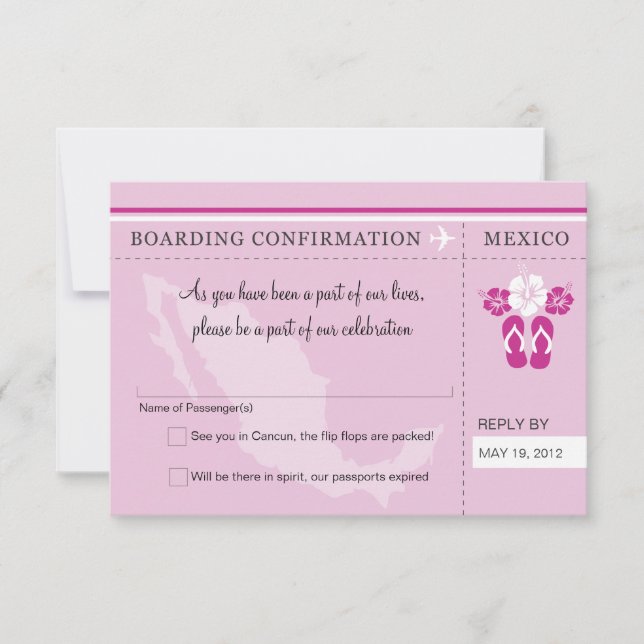 RSVP Boarding Pass TO MEXICO (Front)