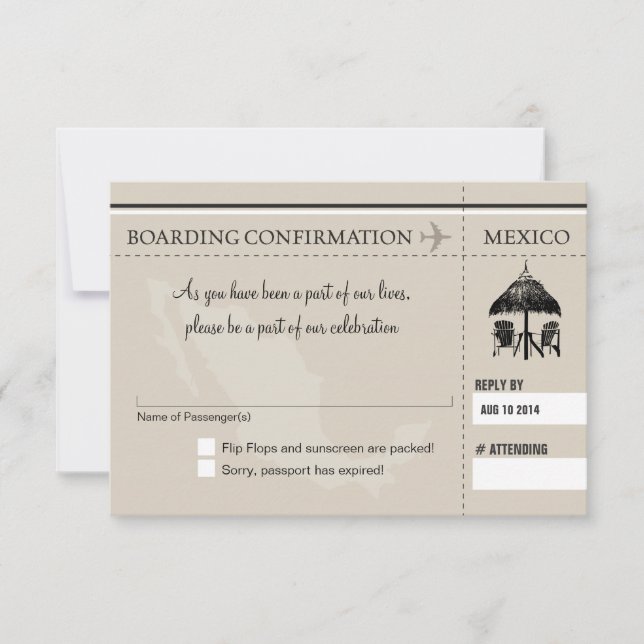RSVP Boarding Pass TO MEXICO (Front)
