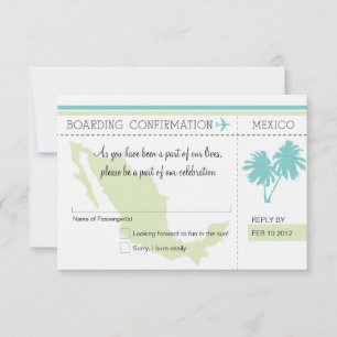 RSVP Boarding Pass TO MEXICO Card