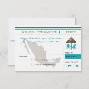 RSVP Boarding Pass TO Mexico Card