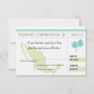 RSVP Boarding Pass TO MEXICO Card