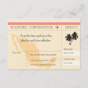 RSVP Boarding Pass TO Mexico Card
