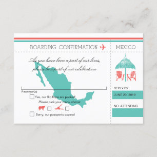 RSVP Boarding Pass TO Mexico Card