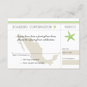 RSVP Boarding Pass TO Mexico Card