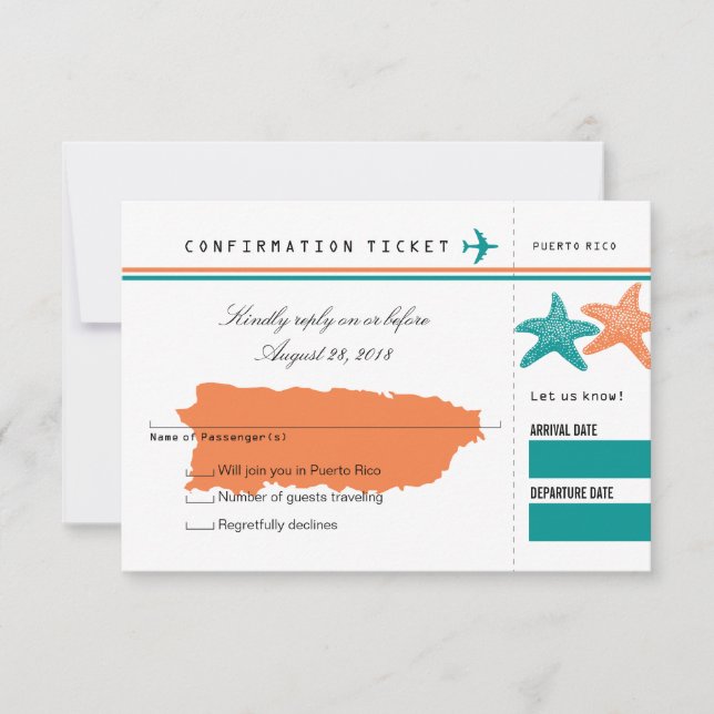 RSVP Boarding Pass TO Puerto Rico (Front)