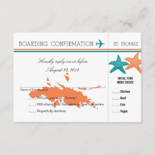 RSVP Boarding Pass TO St. Thomas Card