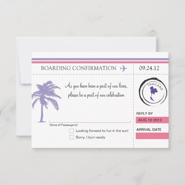 RSVP Boarding Pass TO THAILAND (Front)