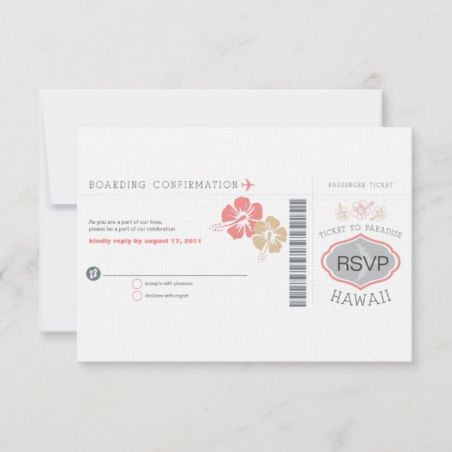 RSVP Boarding Pass Wedding Card (Front)