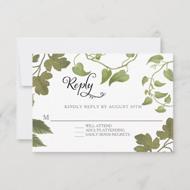 RSVP BOHO Leaves Foliage Rustic Elegant Leaf (Front)