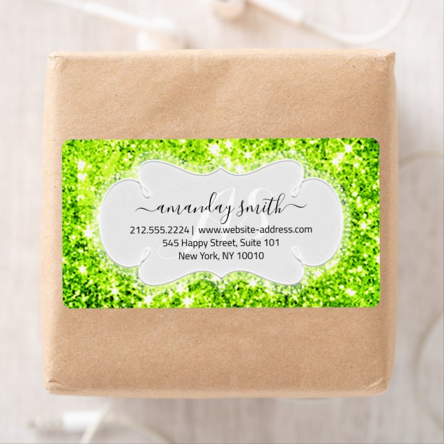 RSVP Bridal Monogram Wedding Glitter Princes Green (Insitu)