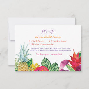 RSVP Bridal Shower Aloha Tropical Cards Luau