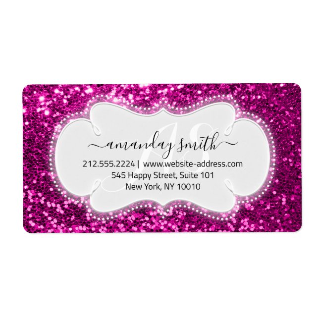 RSVP Bridal Sweet Monogram Pink Royal Glitter (Front)
