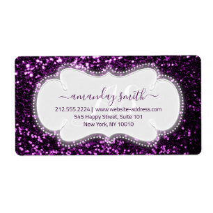 RSVP Bridal Sweet Monogram Purple Royal Glitter
