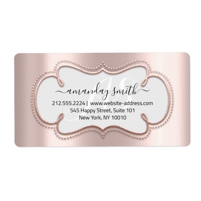RSVP Bridal Sweet Monogram Rose Gold Frame (Front)