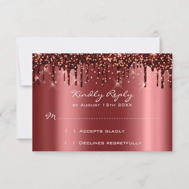 RSVP Bridal Wedding Gold Burgundy Lux Grips (Front)