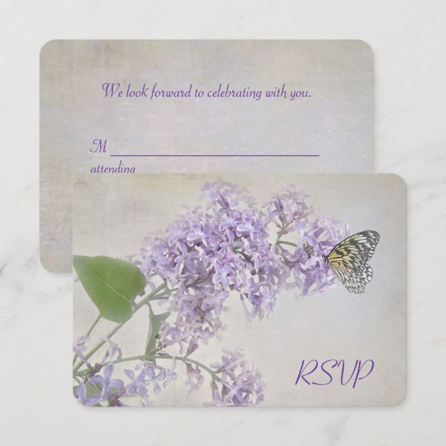 RSVP Butterfly on Lilacs Invitation (Front/Back)