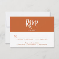 RSVP Calligraphy Terracotta Script Style Reply