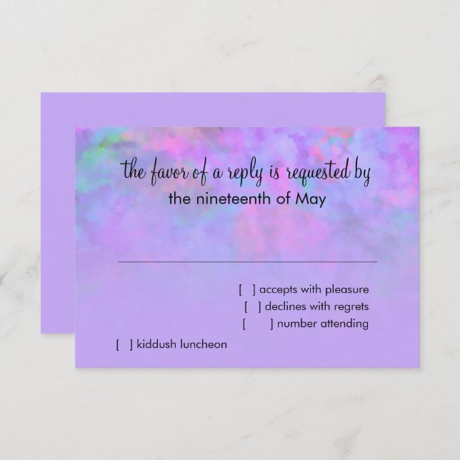 RSVP Card Abstract Design in Purple (Front/Back)