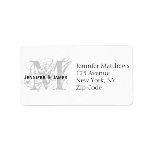 RSVP Card Address Labels Chic Monogram