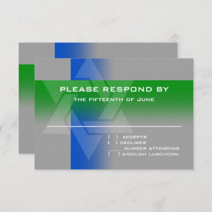 RSVP Card Blue and Green on Any Colour