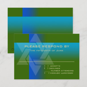 RSVP Card Blue and Turquoise on Any Colour