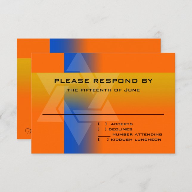 RSVP Card Blue and Yellow on Any Colour (Front/Back)