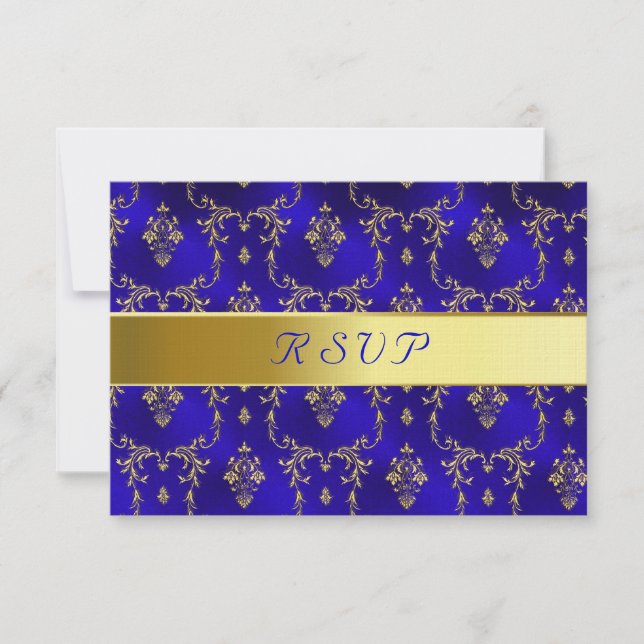 RSVP Card--Blue & Gold (Front)