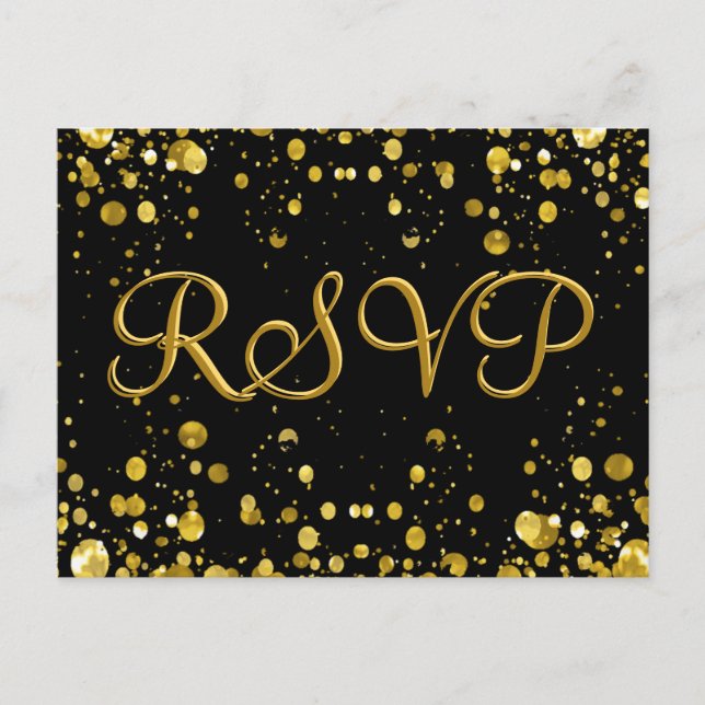 RSVP Card Gold Confetti (Front)