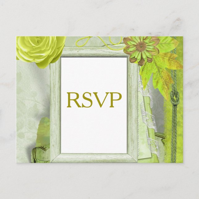 RSVP card in light green (Front)