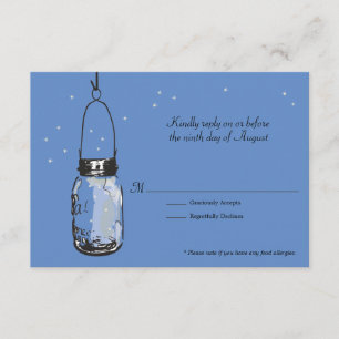 RSVP Card Mason Jar and Fireflies