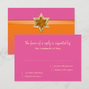 RSVP Card Orange and Pink Ombre Star