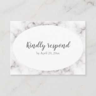 RSVP card please respond modern marble