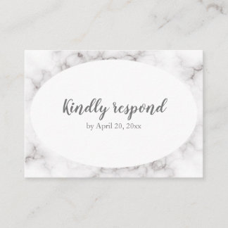 RSVP card please respond modern marble