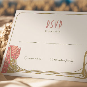 RSVP Card Tree in Bloom Mackintosh Art Nouveau