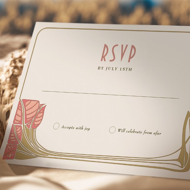 RSVP Card Tree in Bloom Mackintosh Art Nouveau (Creator Uploaded)