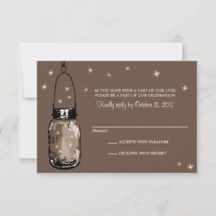 RSVP Card Whimsy Fireflies and Mason Jar