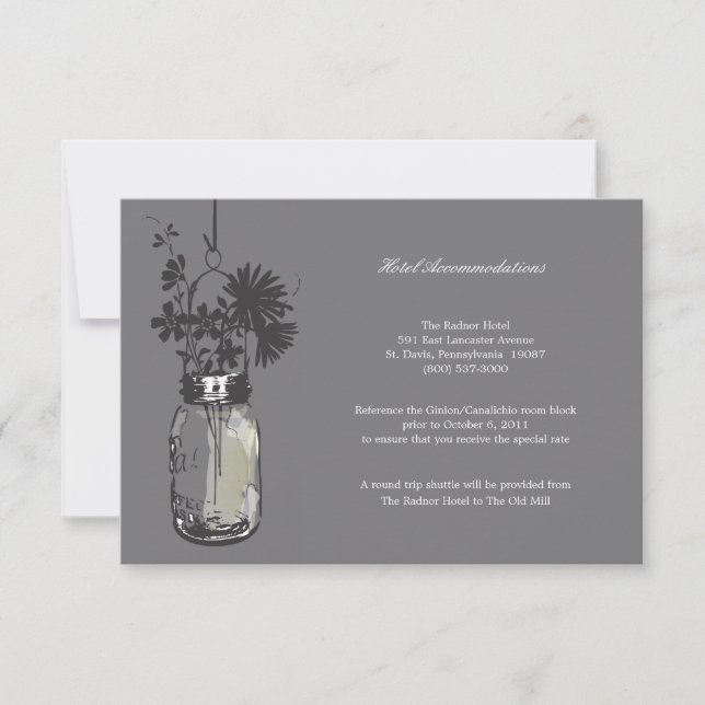 RSVP Card Wild Flowers & Mason Jar (Front)